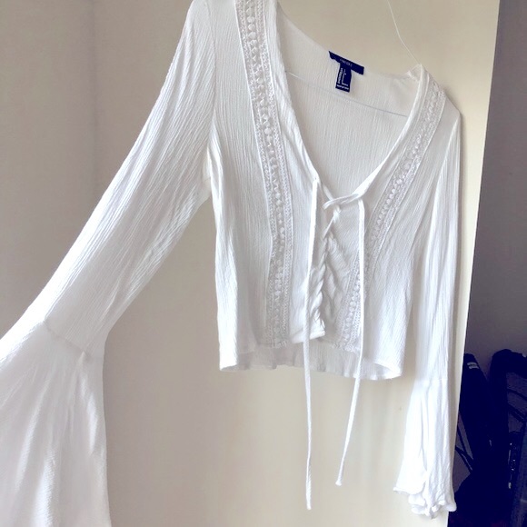 2 for $10 Forever 21 front tie peasant top - Picture 2 of 11